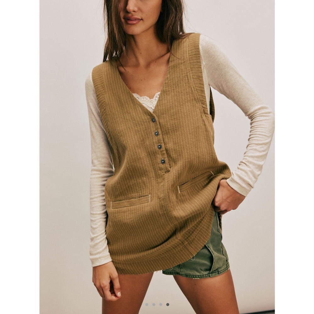 We the Free (Free People) Pinstripe Menswear Vest - Picture 3 of 5